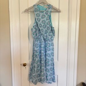 Floral Blue Sleeveless Dress